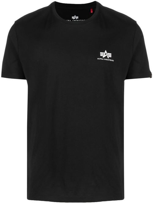 T-shirt uomo Alpha Industries nera basic logo Alpha Industries | 18850503